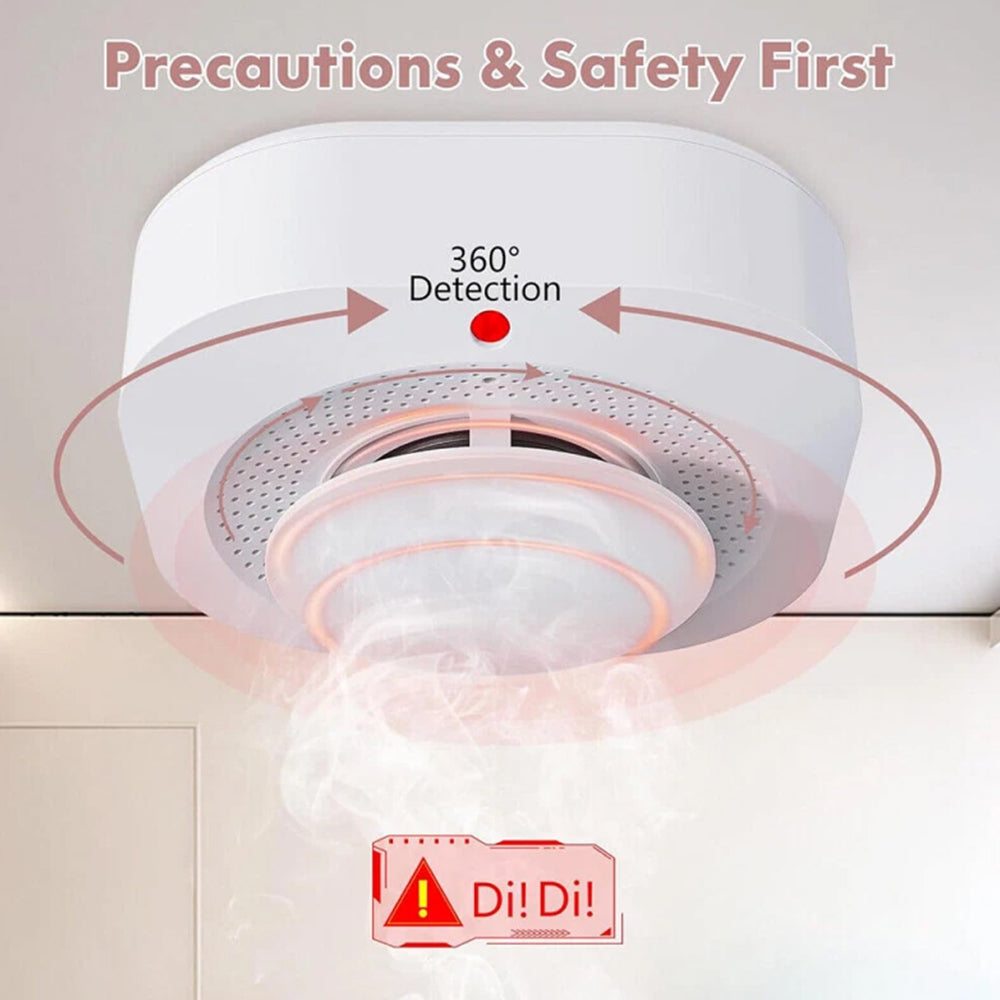 2-Pack Smoke & Gas Alarm Detector, Fire Alarm Sensor Battery-Powered for Home Safety
