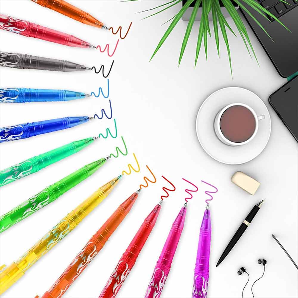 12 Colors Erasable Gel Pens 0.7mm Ink Pens For Drawing Taking Notes Handwriting
