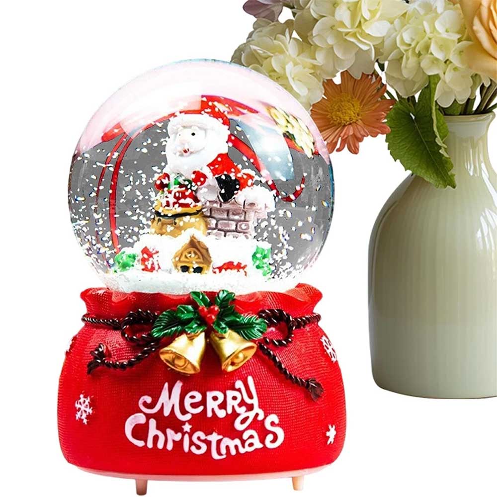 LED Santa Snow Globe – Musical Christmas Snow Globe with Colour Changing Light