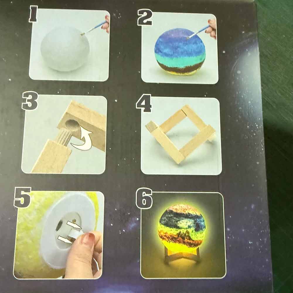 DIY 3D Moon Lamp Kit – Paint Your Own, Creative Craft Gift for Ages 3-12