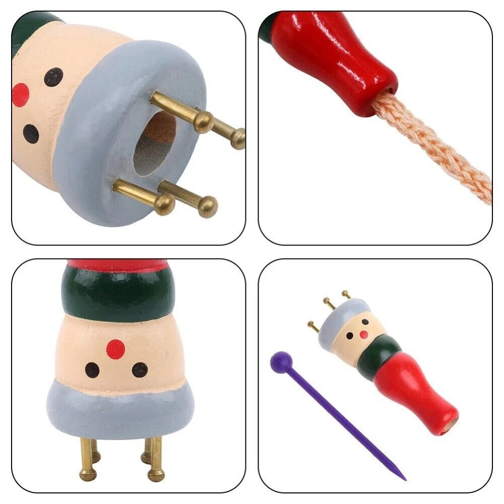 Wooden Spool Knitting Doll Set – 2pcs French Knitting & Corking Tool for Beginners& Craft Enthusiasts