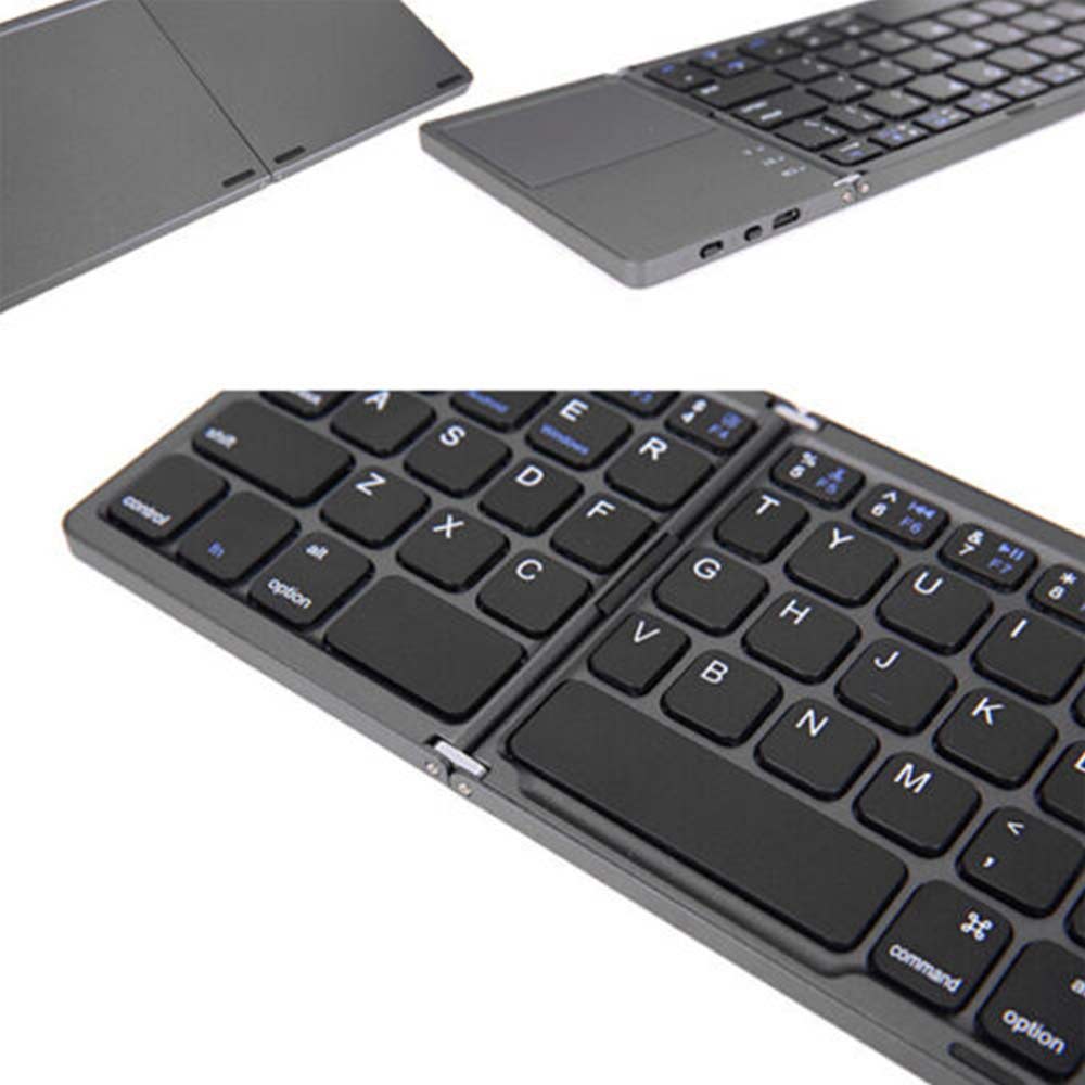 Bluetooth Wireless Keyboard Threefold Touchpad for iPad iPhone Android Windows