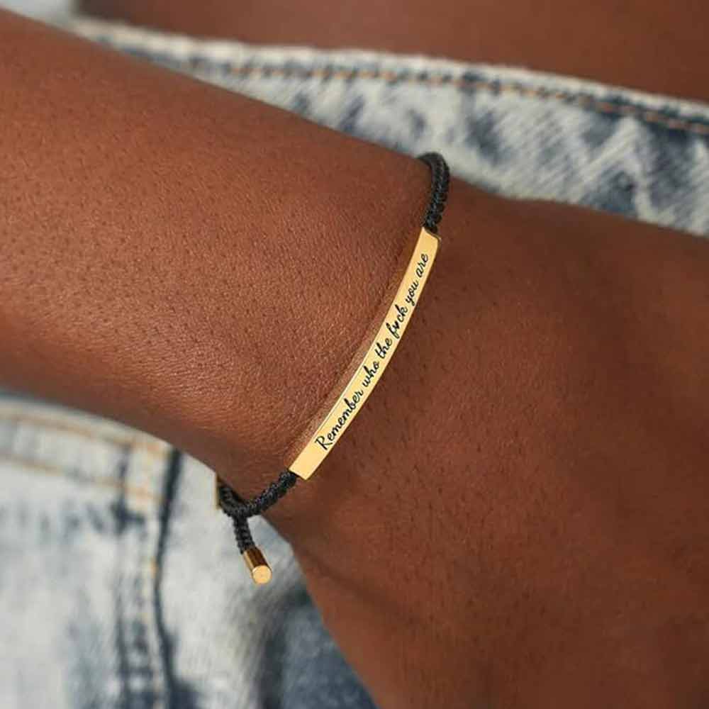 Remember Who The Fuc* You Are Motivational Tube Bracelet