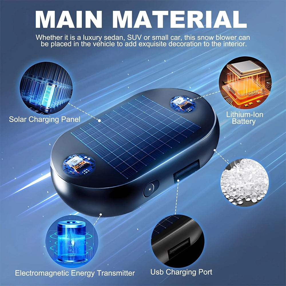 2PCS Solar Charging Car Deicer - Electromagnetic Anti-Snow & Ice Removal Tool