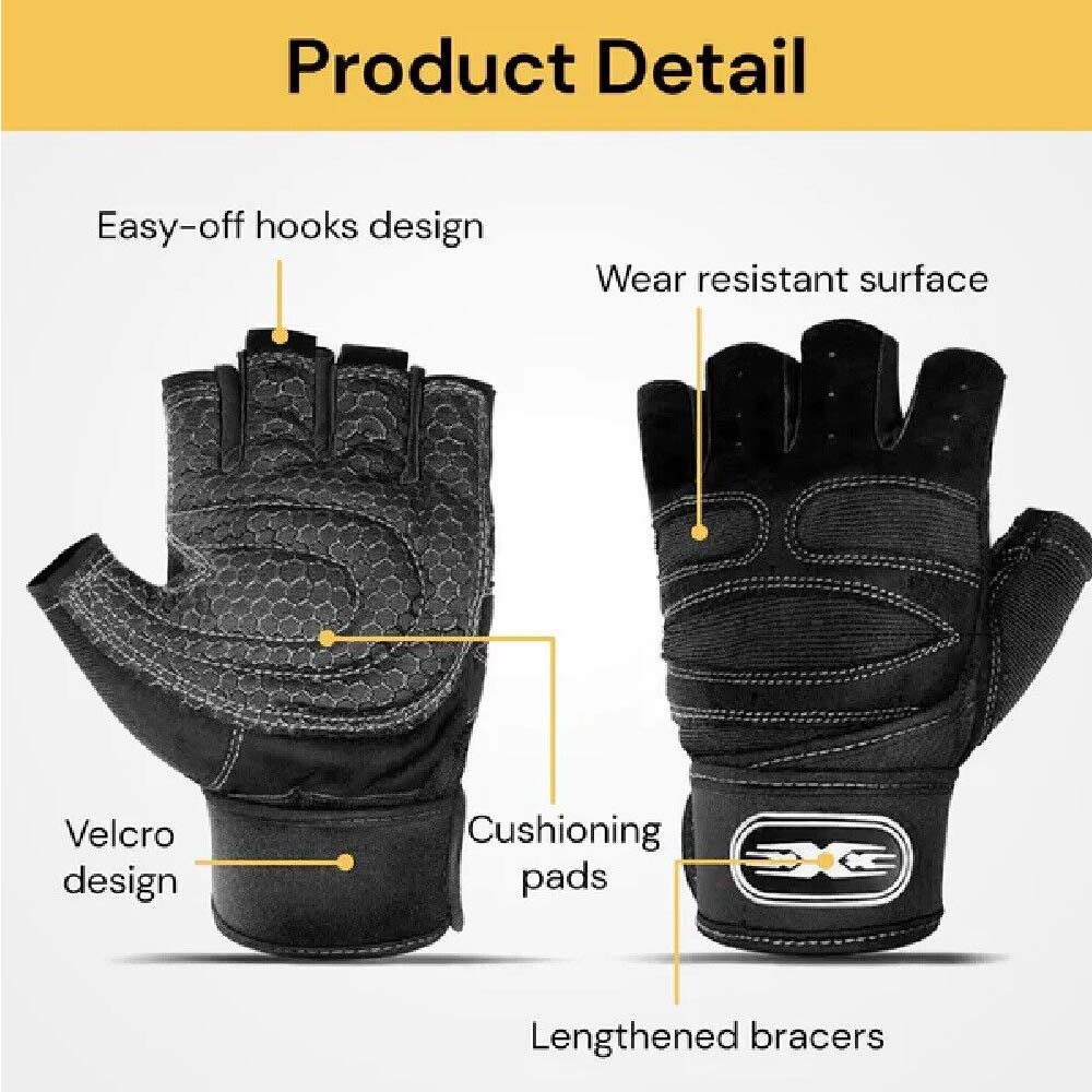 Unisex Half Finger Gloves Cycling Bicycle Gym Workout Training Anti Slip Padded