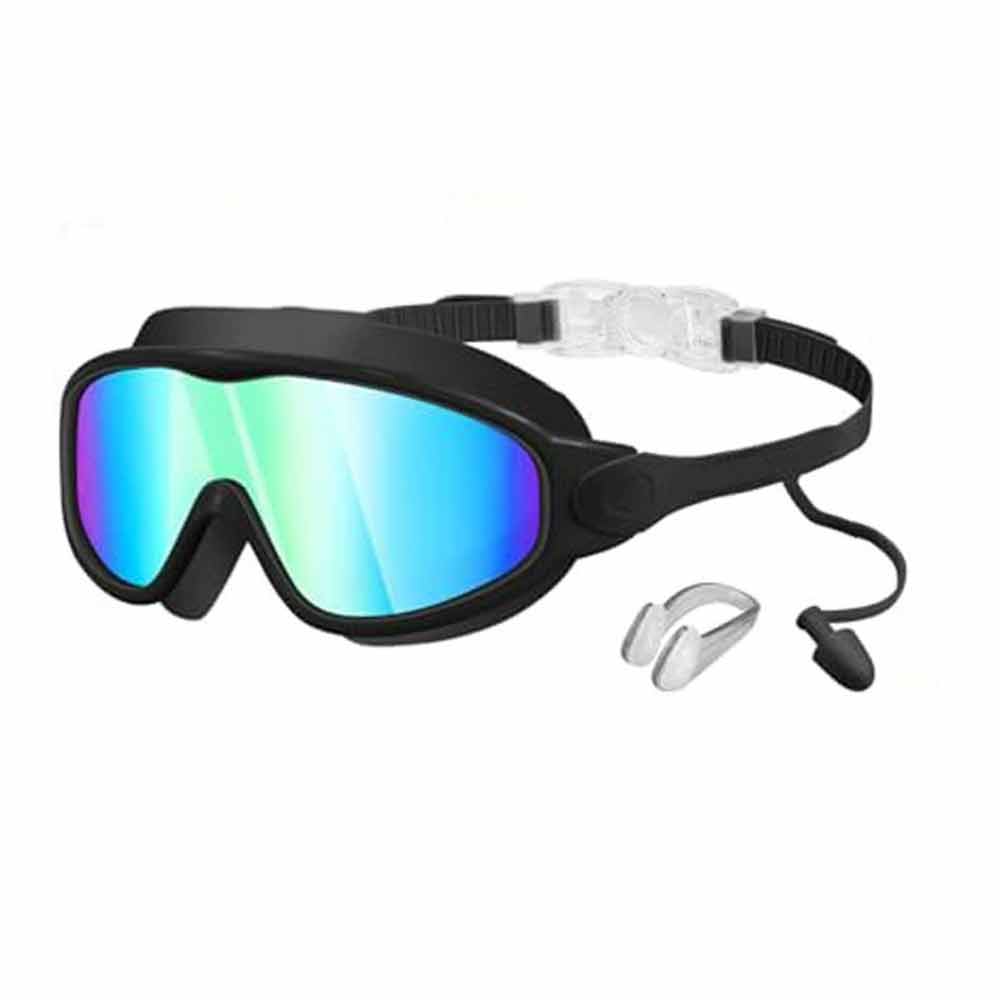 Anti-Fog Swimming Goggles – Wide View Pool Swim Glasses, Adjustable Black