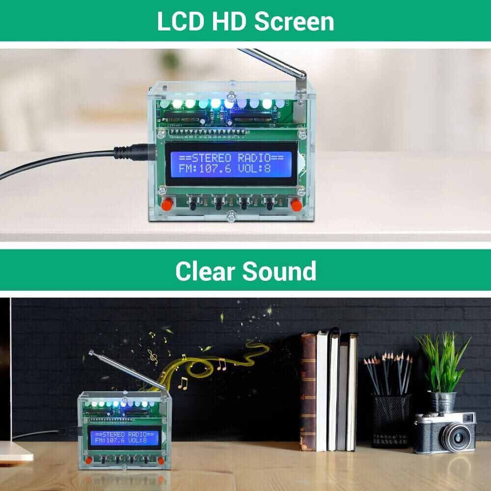 DIY Electronics Kits RDA5807 FM Radio-Receiver 5W Amplifier Audio Indicator