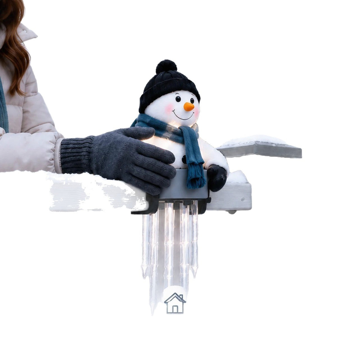 5 LED Solar Santa Icicle Light – IP65 Outdoor Christmas Fence Decoration