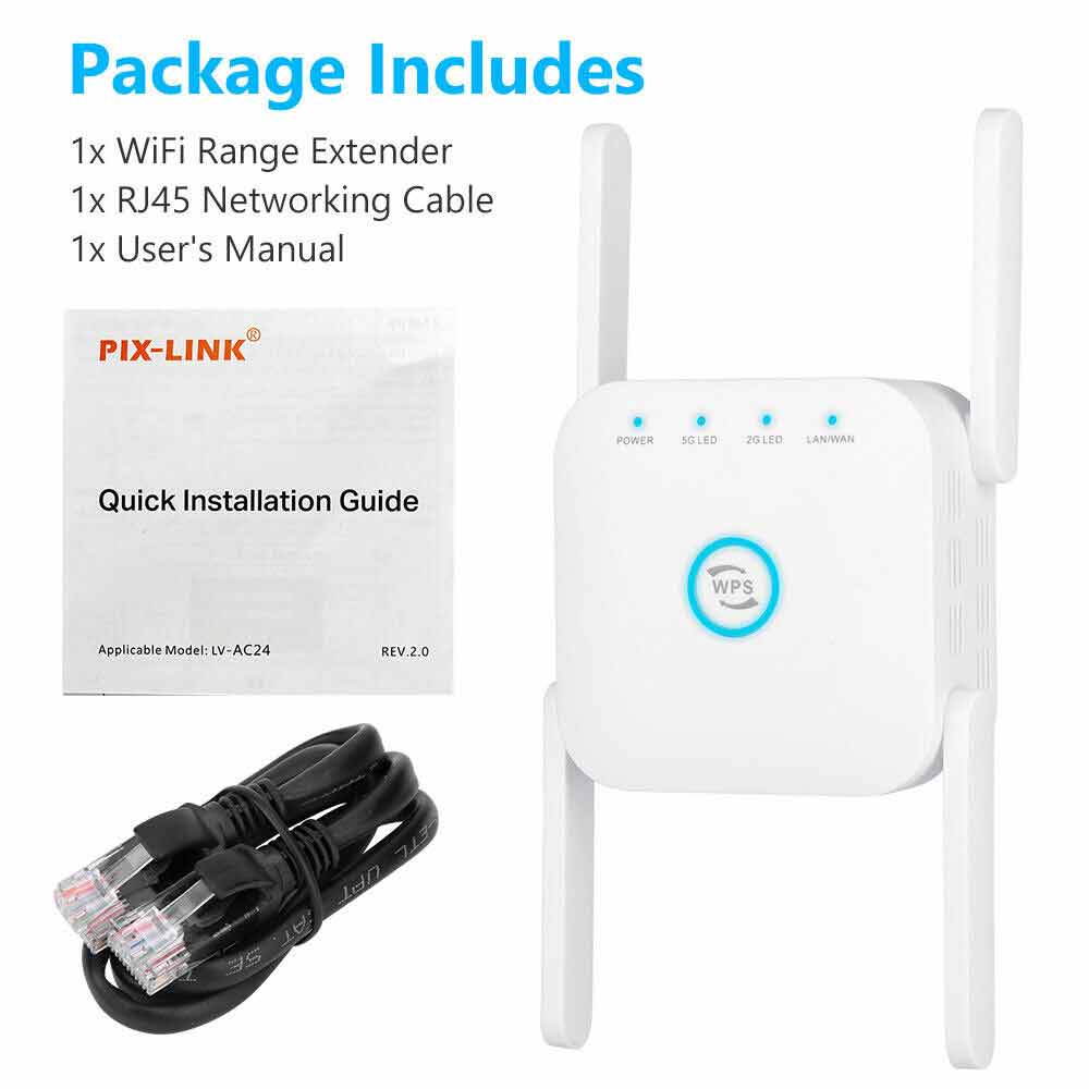 1200Mbps Dual Band WiFi Extender Wireless Network Repeater Signal Range Booster