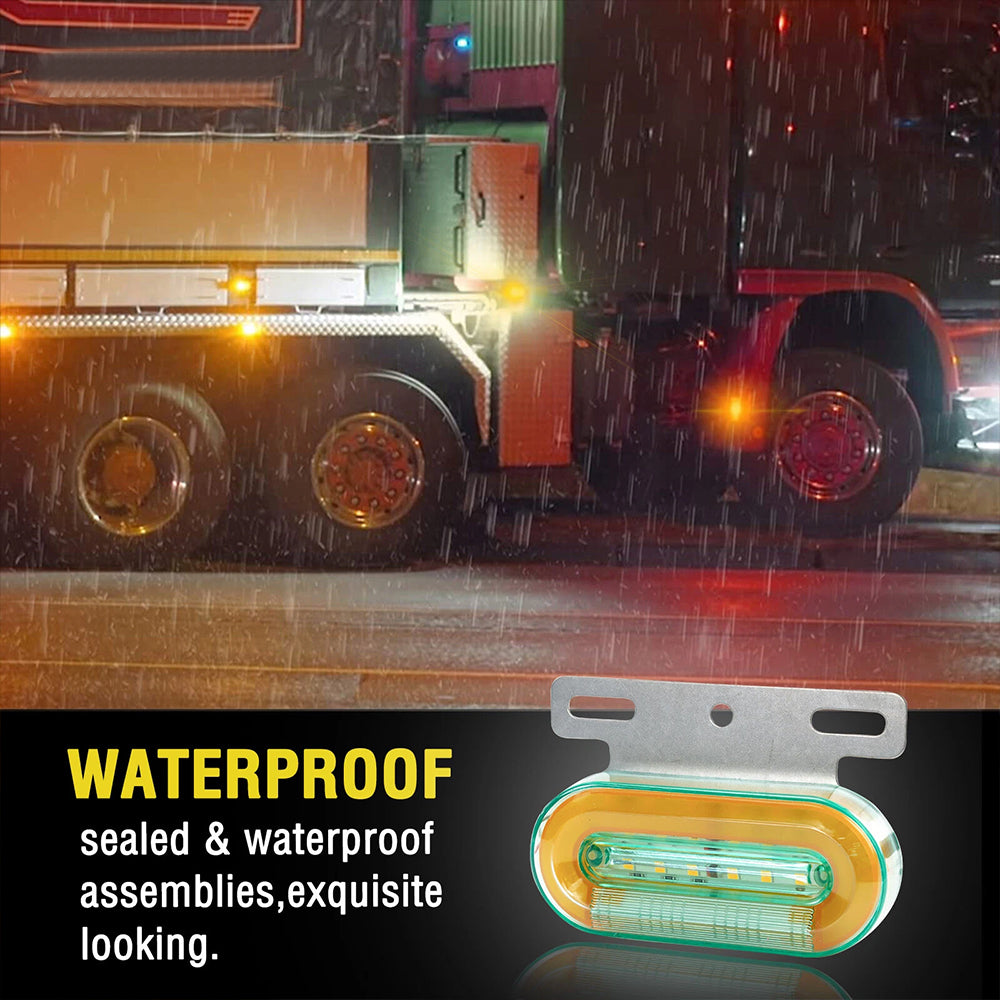 4X 24V Truck Side Marker Light Dynamic LED Yellow Trailer Lorry Van Bus Caravan