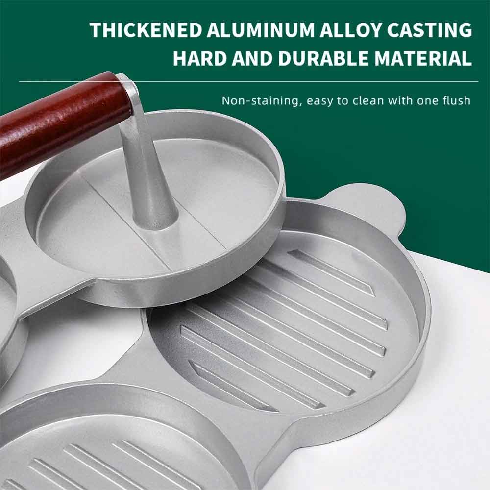 Double Burger Press Hamburger Maker – Non-Stick Aluminum Beef Patty Meat Tool for BBQ