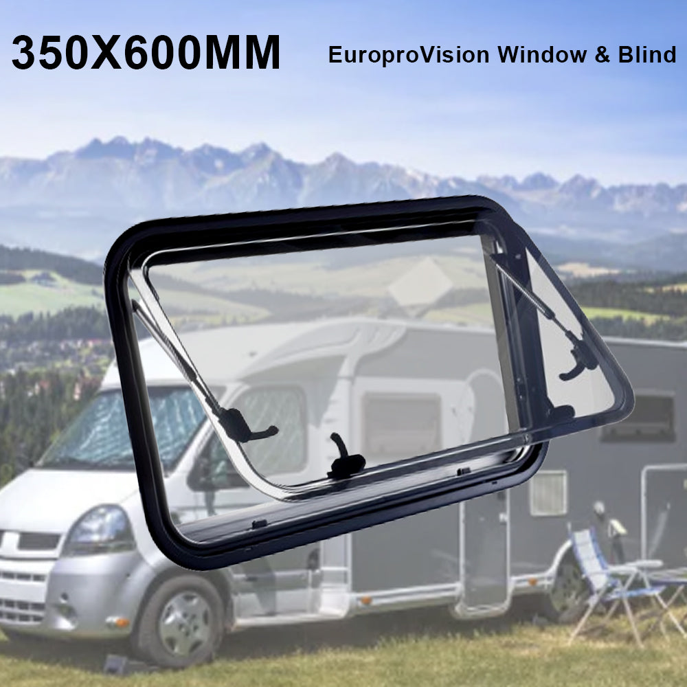 RV Caravan Push Out Window Locking Handle – 350×600mm with Strut Attachment