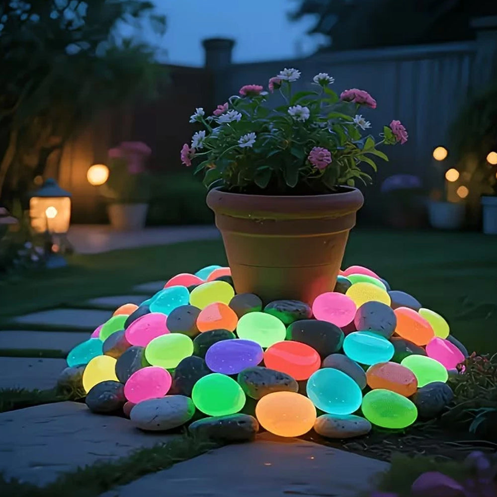 200Pcs Glow Pebbles – Luminous Garden Stones for Outdoor Decor & Pathways