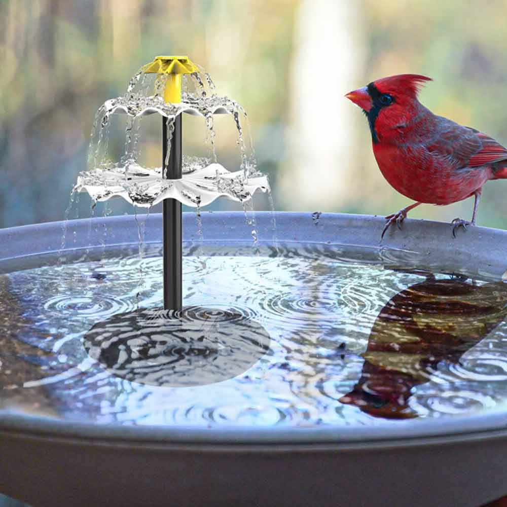 3 Tiered Bird Bath Pump with Solar Panel Solar Water Fountain for Bird Bath Garden Outdoor Indoor Pond Decor