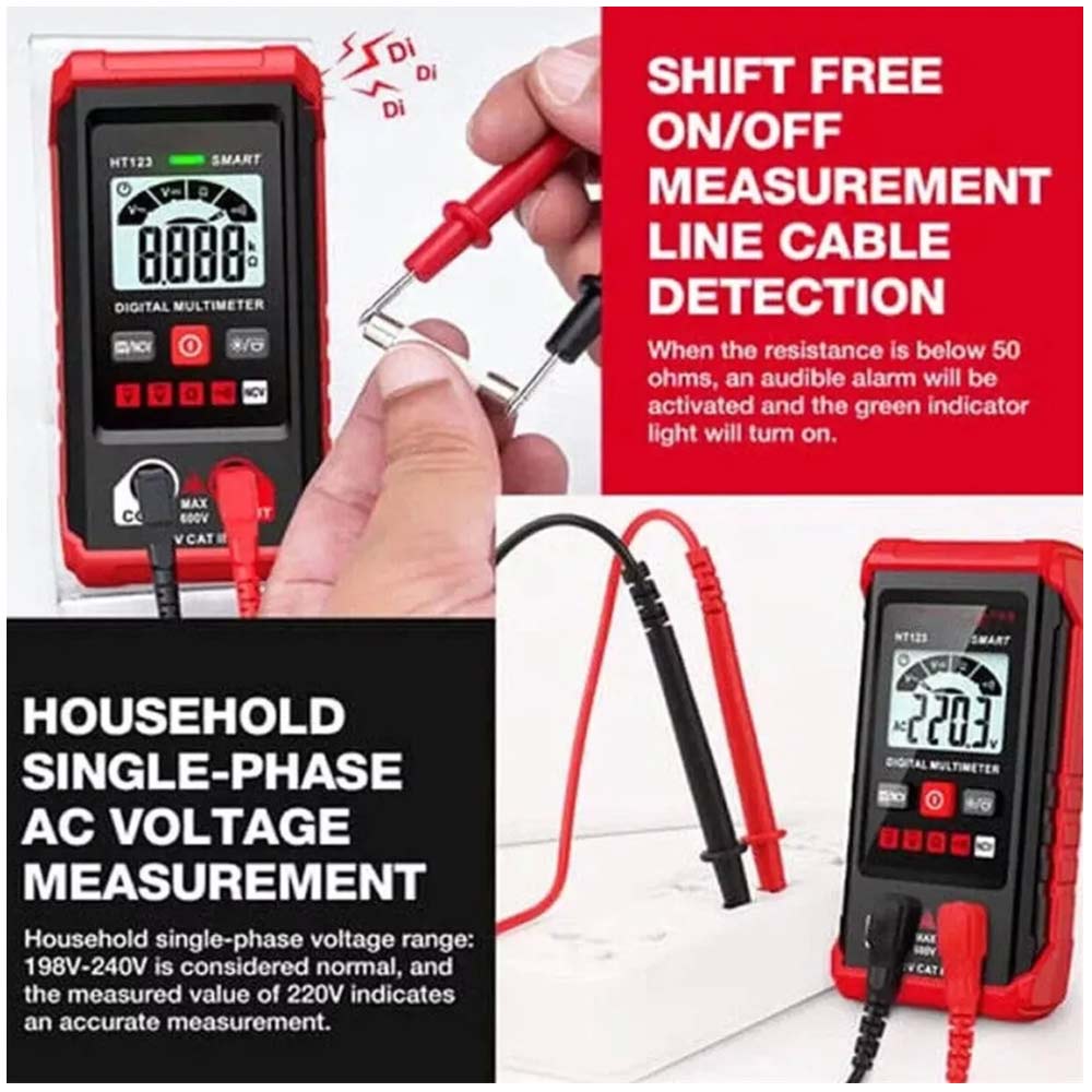 Digital Multimeter, Auto-Ranging Voltmeter,Tm-510 4000 Counts,Smart Measurement