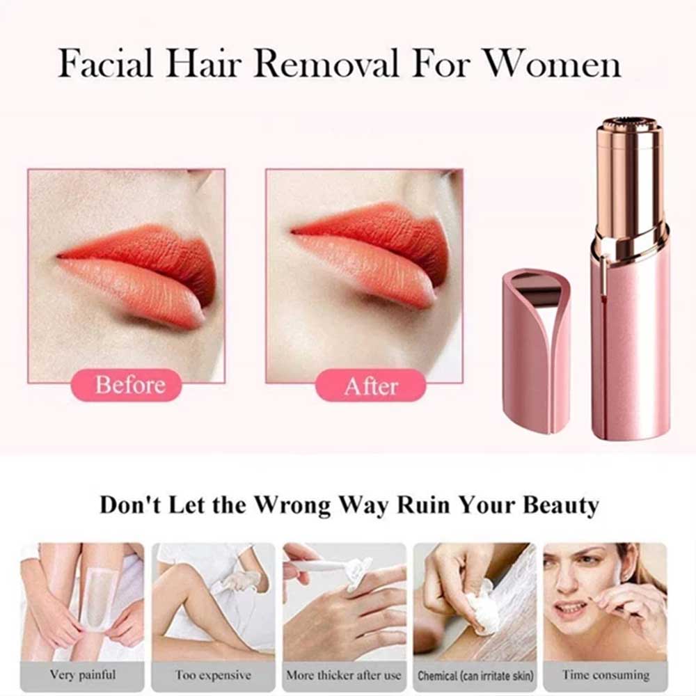 Portable Rechargeable Painless Facial Hair Remover Discreet Pocket Epilator