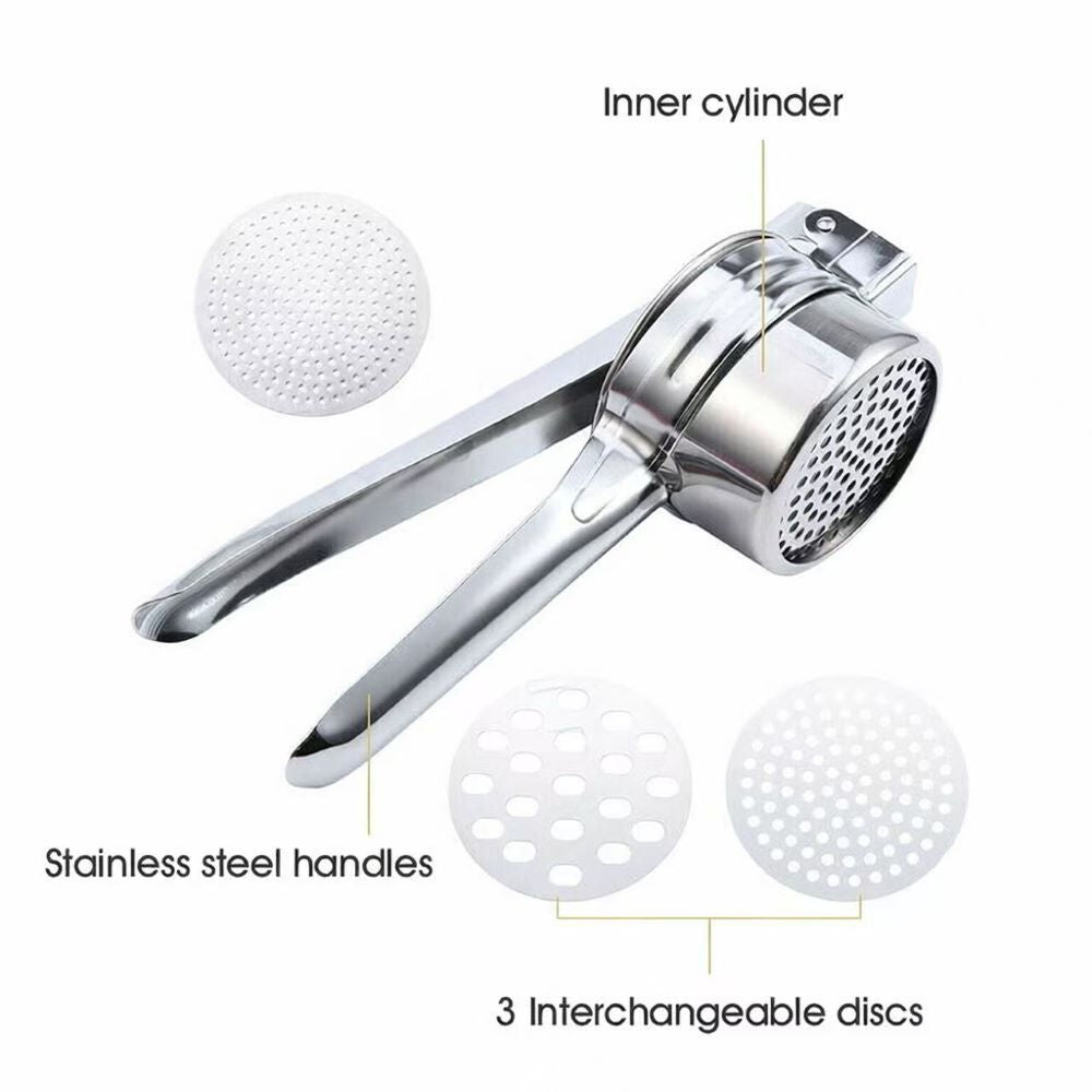 Manual Stainless Steel Juicer & Vegetable Press – for Potato, Lemon, Garlic