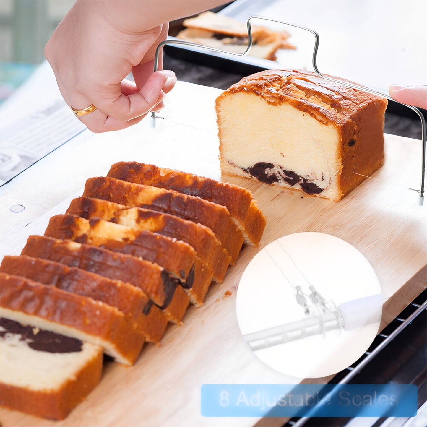 304 Stainless Steel Adjustable Slicer for Bread, Toast and Cakes