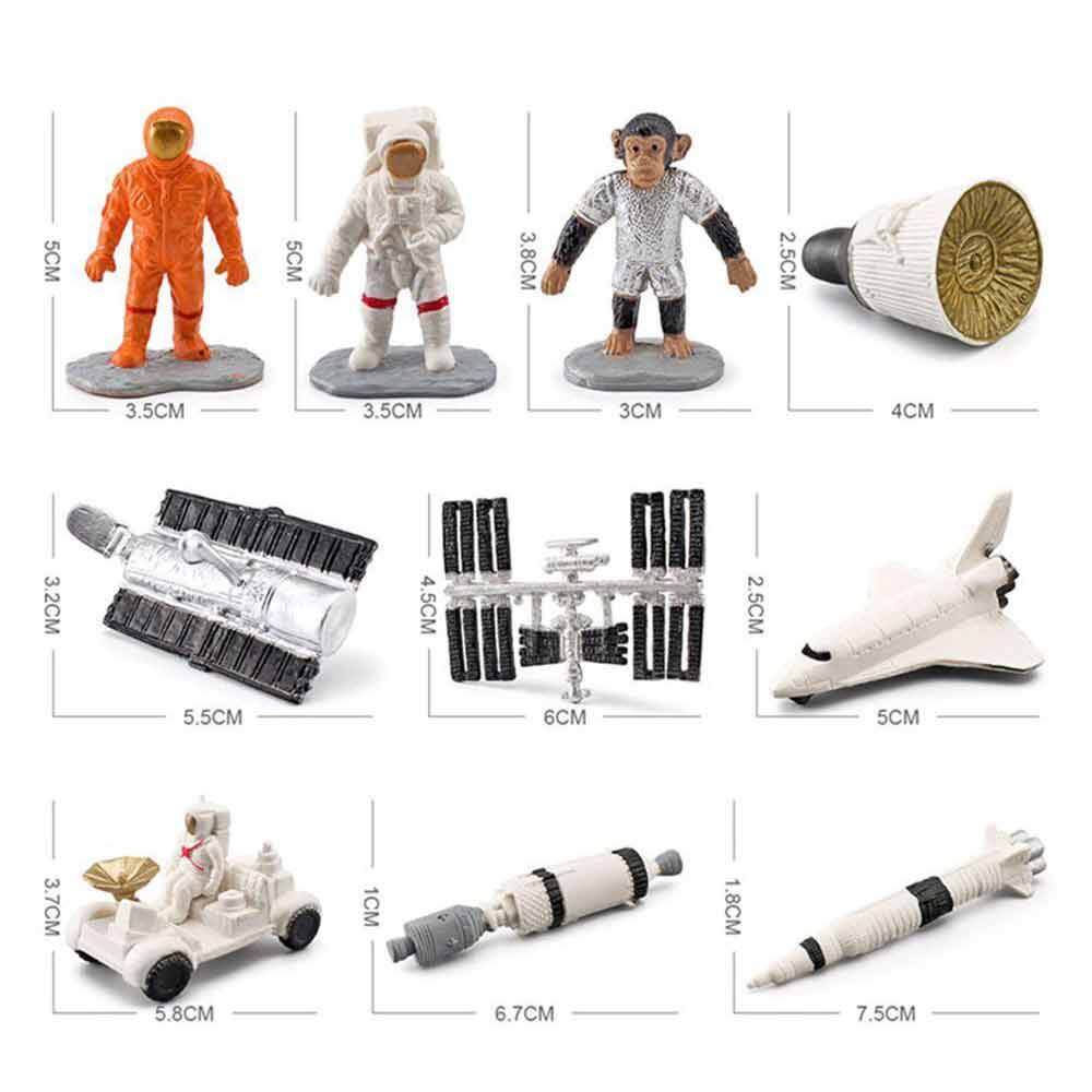 Astronaut Simulation Model Kids Toy Mini Rocket Space Figure Scene Ornament