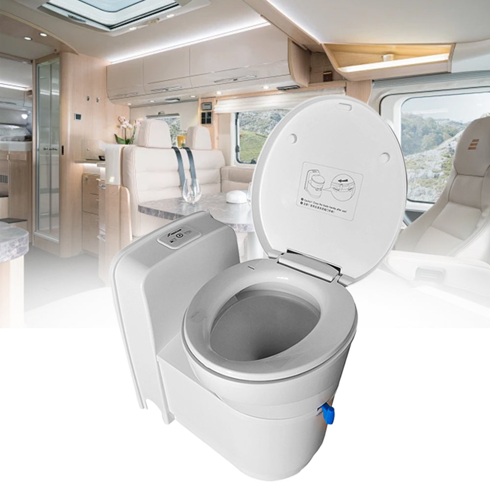 RV Caravan Toilet 3J-W5000 – Compact, Hygienic, Rotating Bowl, 17.2L Tank