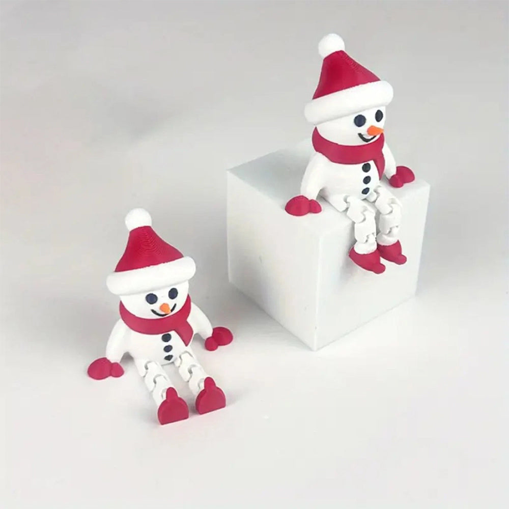 2Pack 3D Printed Snowman Decorations – Flexible Festive Tabletop Figures for Christmas & Home Decor