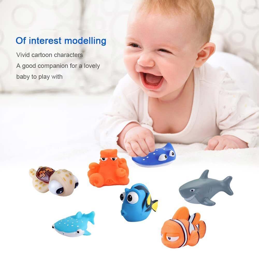8PCS Sea Animal Bath Toys – Floating Squirt Toy Set for Bathtub Fun