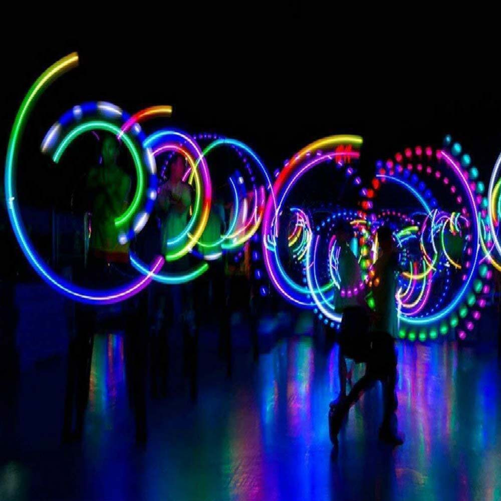 2X Battery-Operated LED Poi Balls Multi Coloured Light up Ball Belly Dance Party