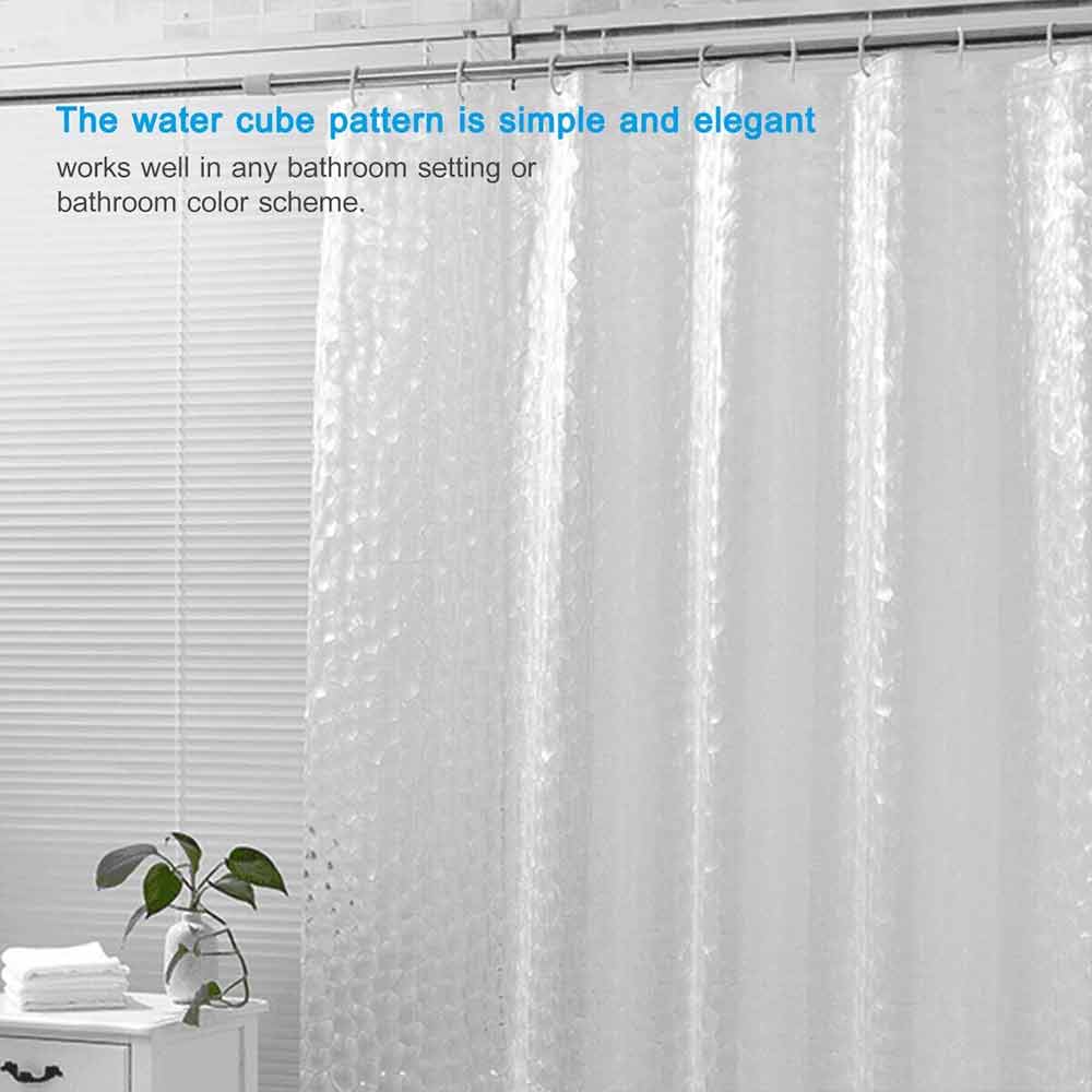 Waterproof Shower Curtain – EVA Bath Curtain, Mildew Resistant 180x200cm