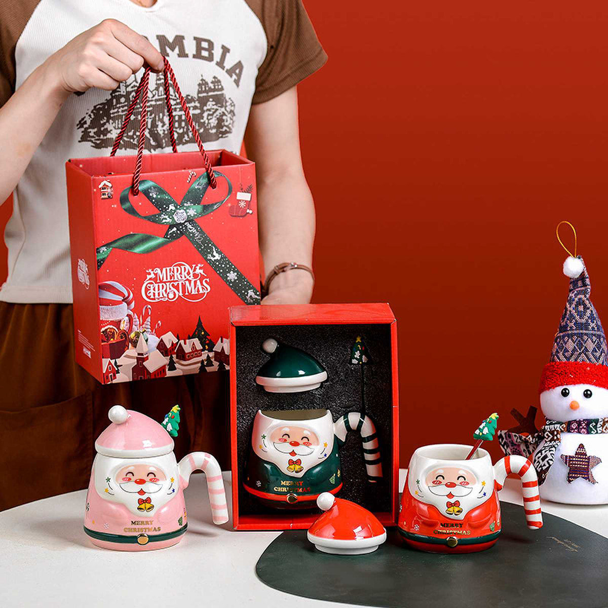 Christmas Coffee Mug – 400ml Ceramic Santa Cup with Gift Box for Xmas