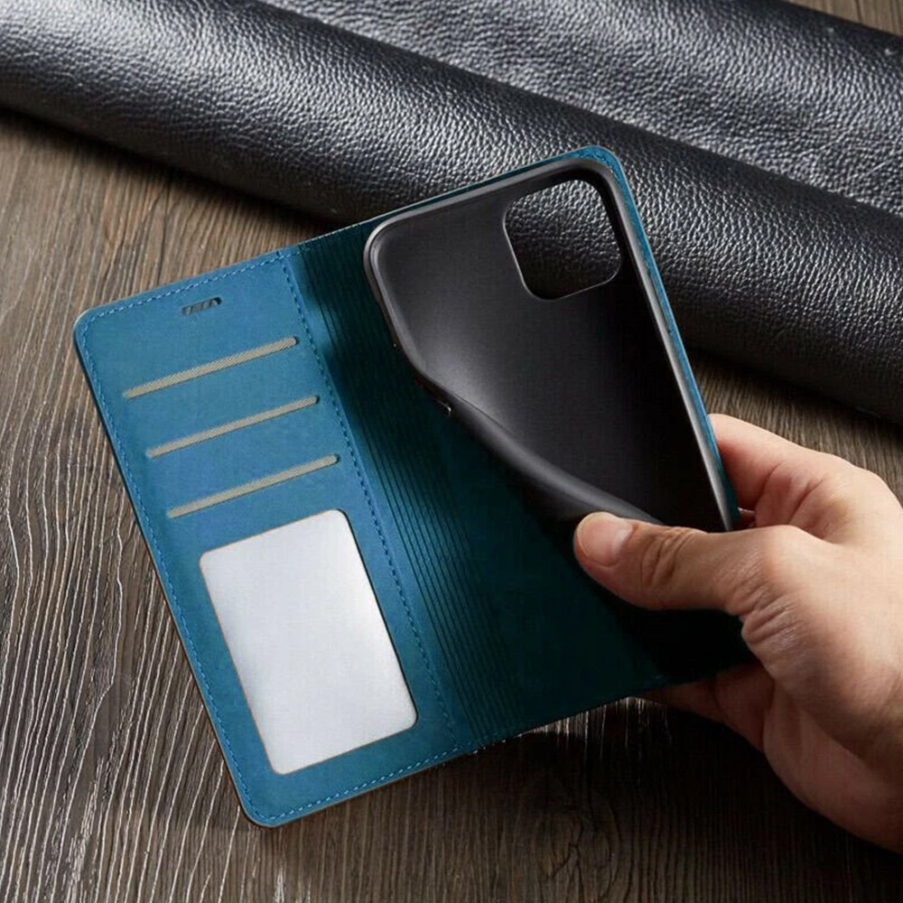 Magnetic Wallet Case for iPhone 17 PU Leather Flip Cover with Card Slots & Kickstand
