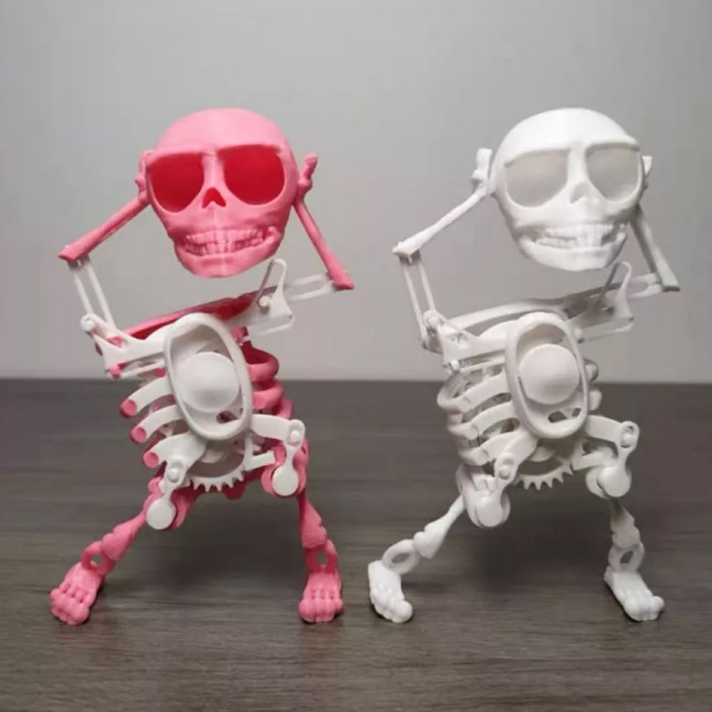 Self-moving Skull Swinging Bobblehead 3D Dancing Skeleton Toy Clockwork Spring