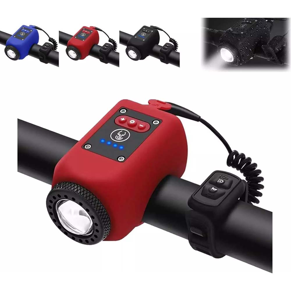 USB Bike Horn Mountain Bike Electronic Horn Bell Mountain Bike Light Bike Accessories-Black