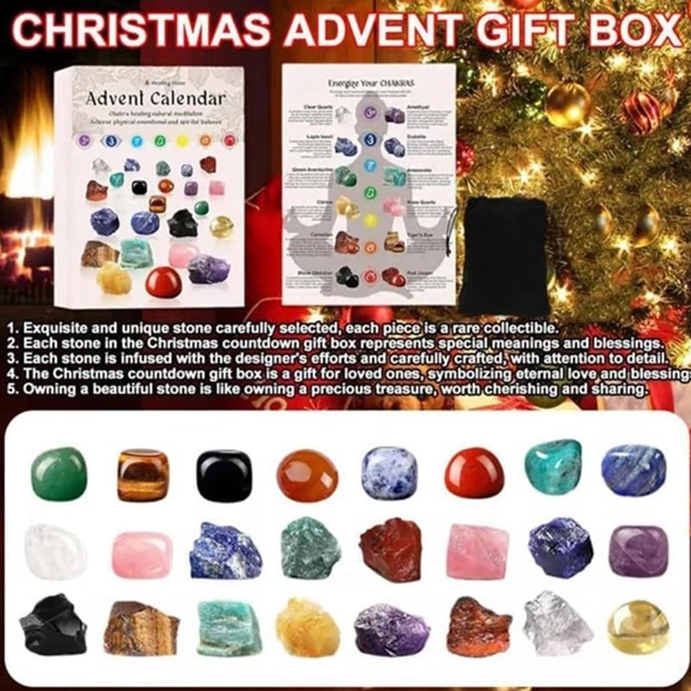 ﻿Crystal Advent Calendar 2025 - 24 Days Healing Stones & Mineral Countdown Gift