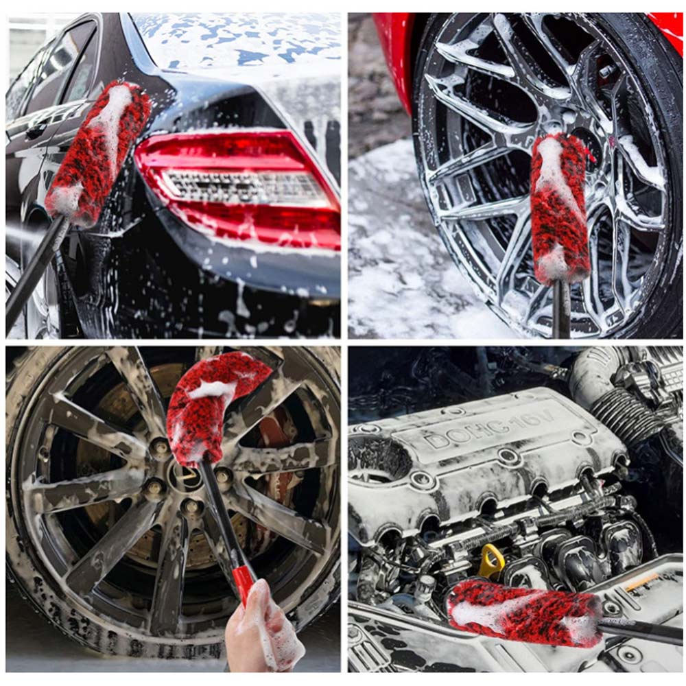 3pcs  Car Tyre Rim Cleaner Car Wheel Rim Cleaning Brush Tyre Brush Wash Car Clean Tool