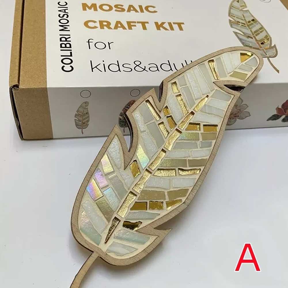Stained Glass Mosaic Feather Art Crafts Making Kit DIY Mosaic Craft Kit for Kids & Adults