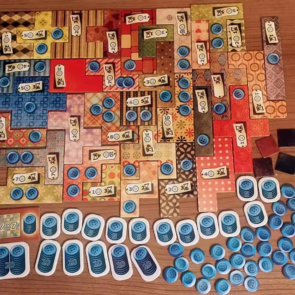 Patchwork Quilt Making Board Game for 2 Players | Strategy Puzzle Game for Families Christmas Gift
