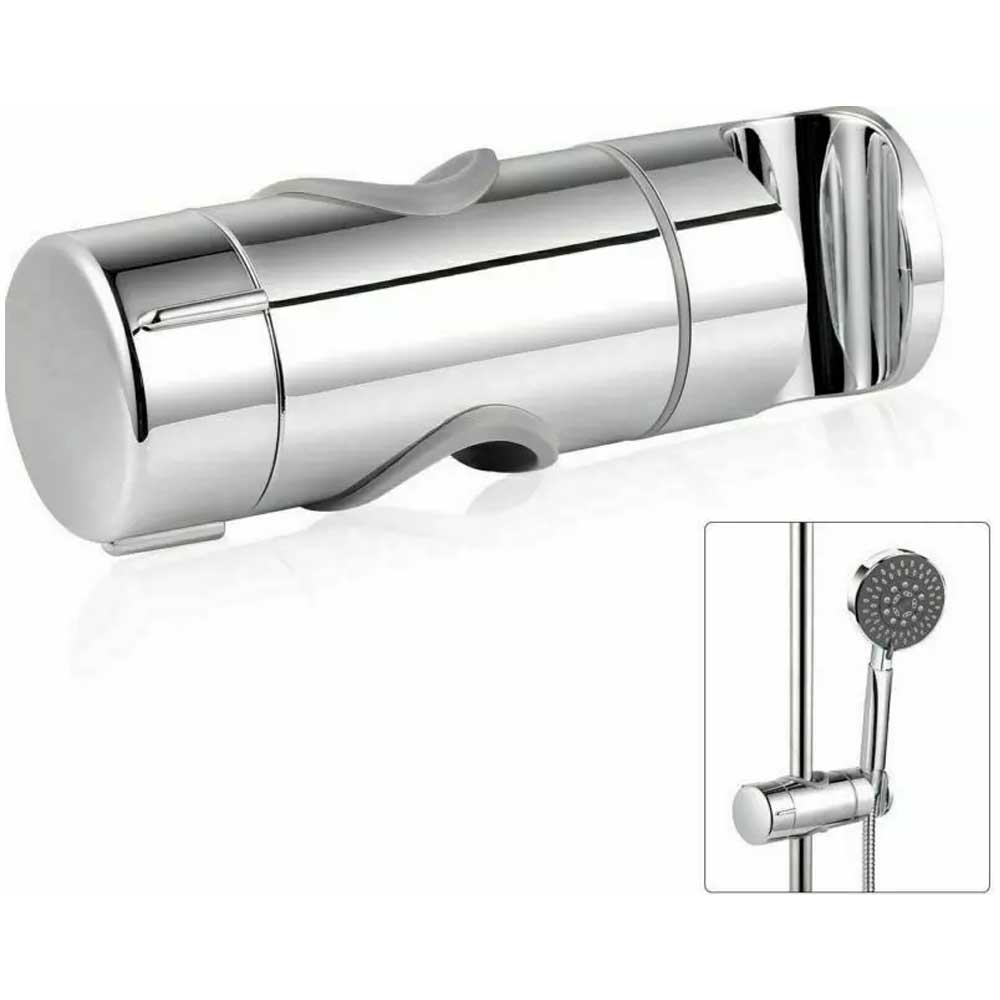 Adjustable Bathroom Shower Riser Rail Head Holder Hose Slider Clamp Bracket