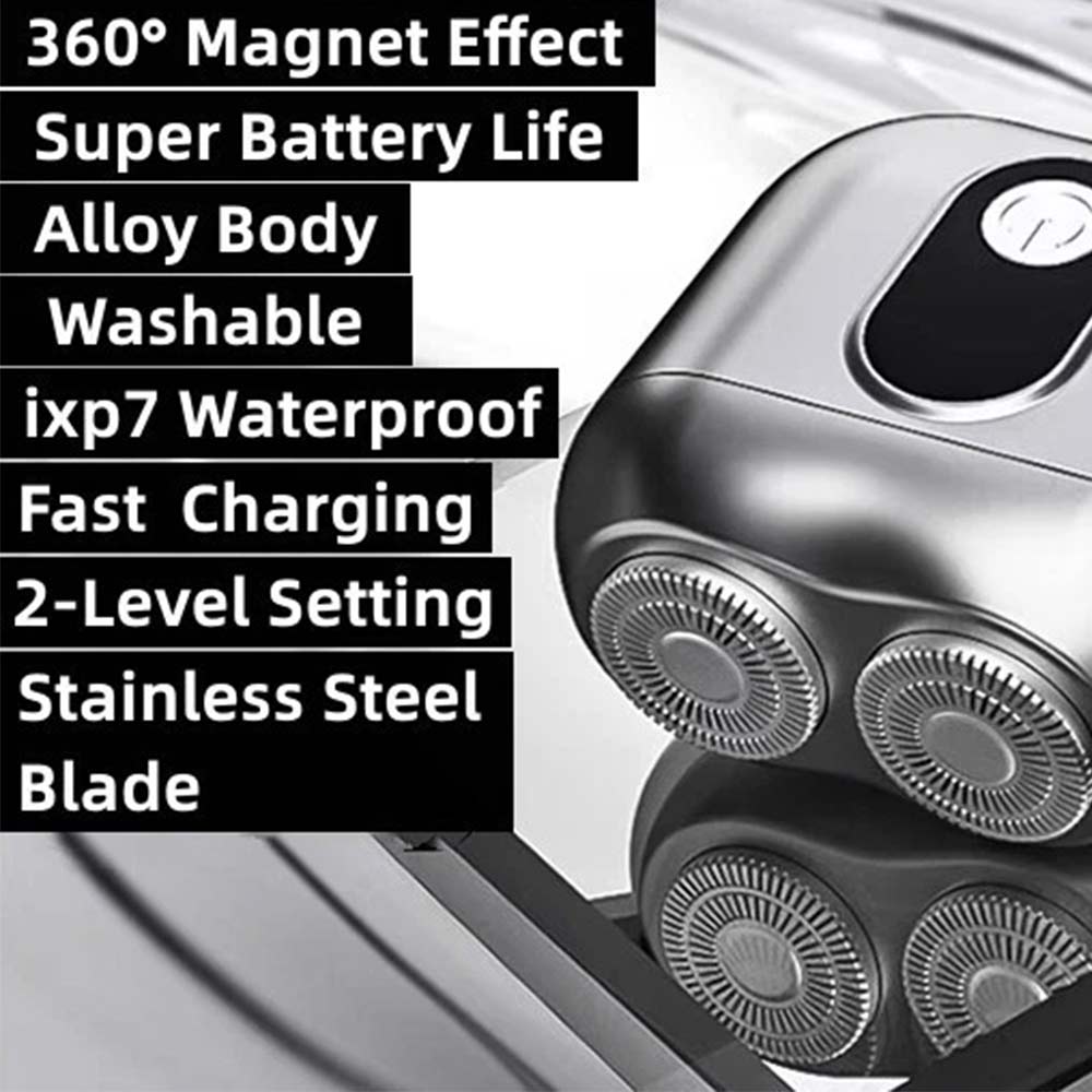 Portable Rotary Travel Shaver - Cordless Wet & Dry Beard Trimmer, High Speed
