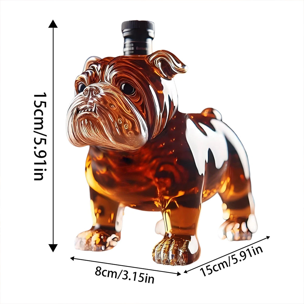 Bulldog Whiskey Bottle – Funny & Unique Animal Glass Decanter for Spirits