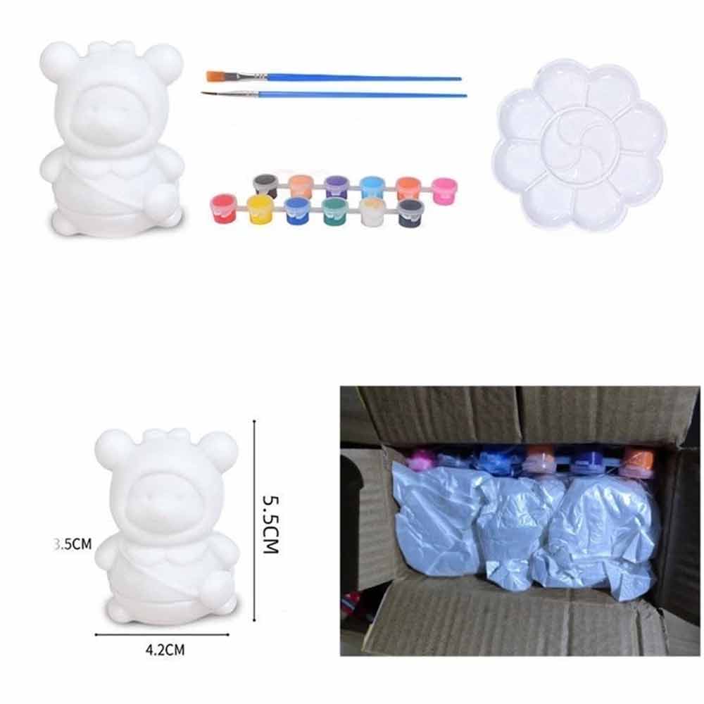 10 Mini Plaster Bears – Paint Your Own DIY Decorations, Craft Kit for All Ages
