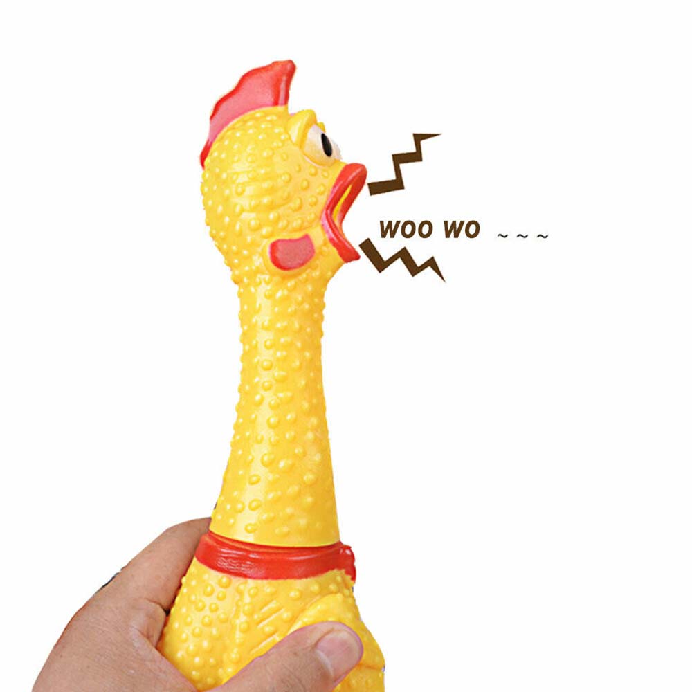 Squeaker Funny Screaming Chicken Toy Squeeze Rubber Chew Dog Bite Shrilling Pet
