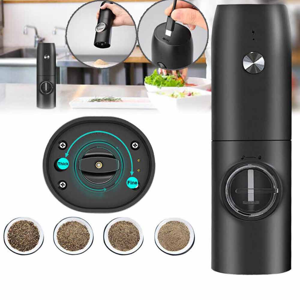 USB Rechargeable Salt And Pepper Mill Electric Salt And Pepper Grinder Set