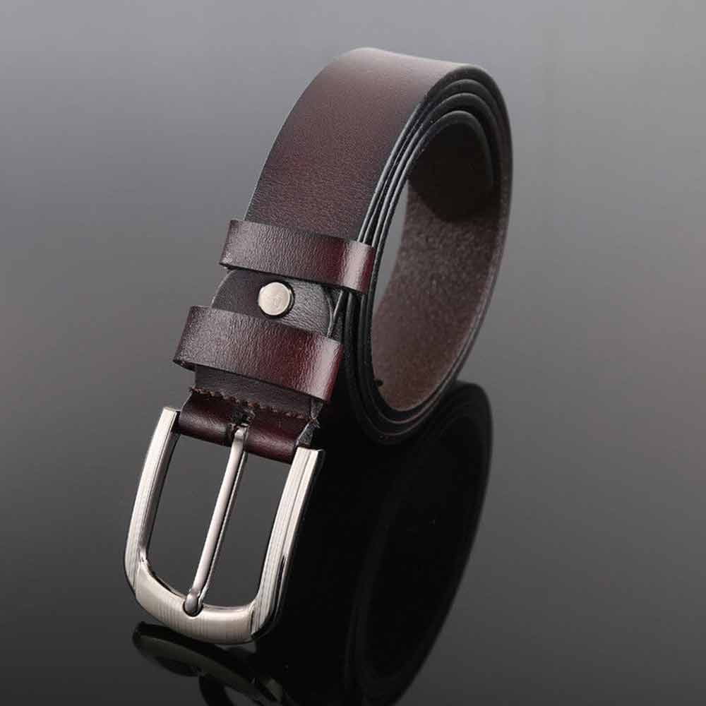Mens Genuine Full Grain Leather Men's Belt Casual 125CM