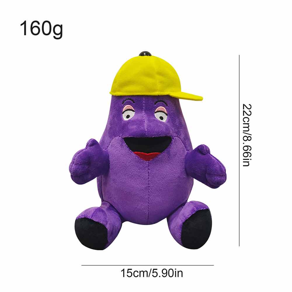 22CM GRIMACE Yellow Hat Plush Doll Purple Eggplant Mcdonald's CollectionToys