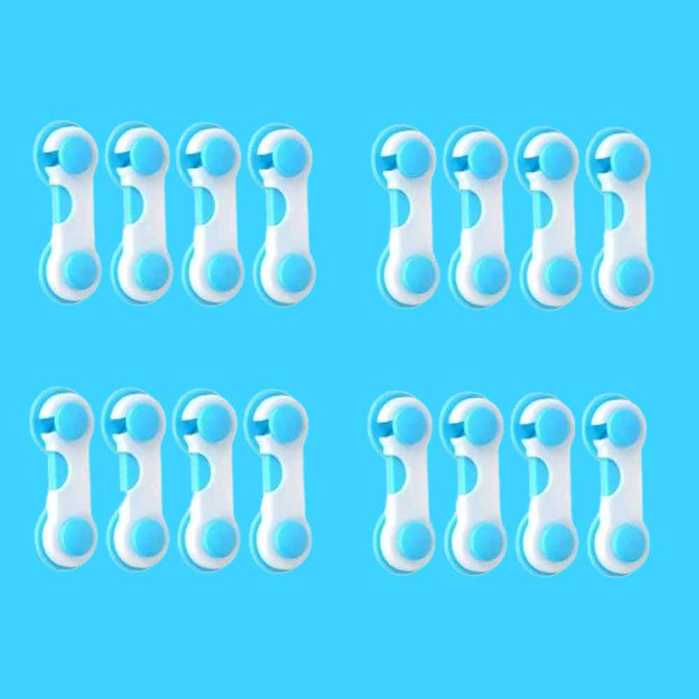 16X Safety Lock Child Adhesive Kid Baby Drawer Door Cupboard Cabinet Toilet Cute