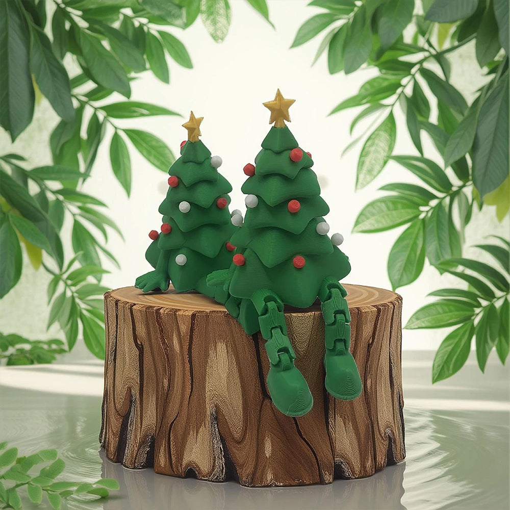3D Printed Christmas Tree with Movable Joints – Adjustable Desktop Decoration for Home & Office