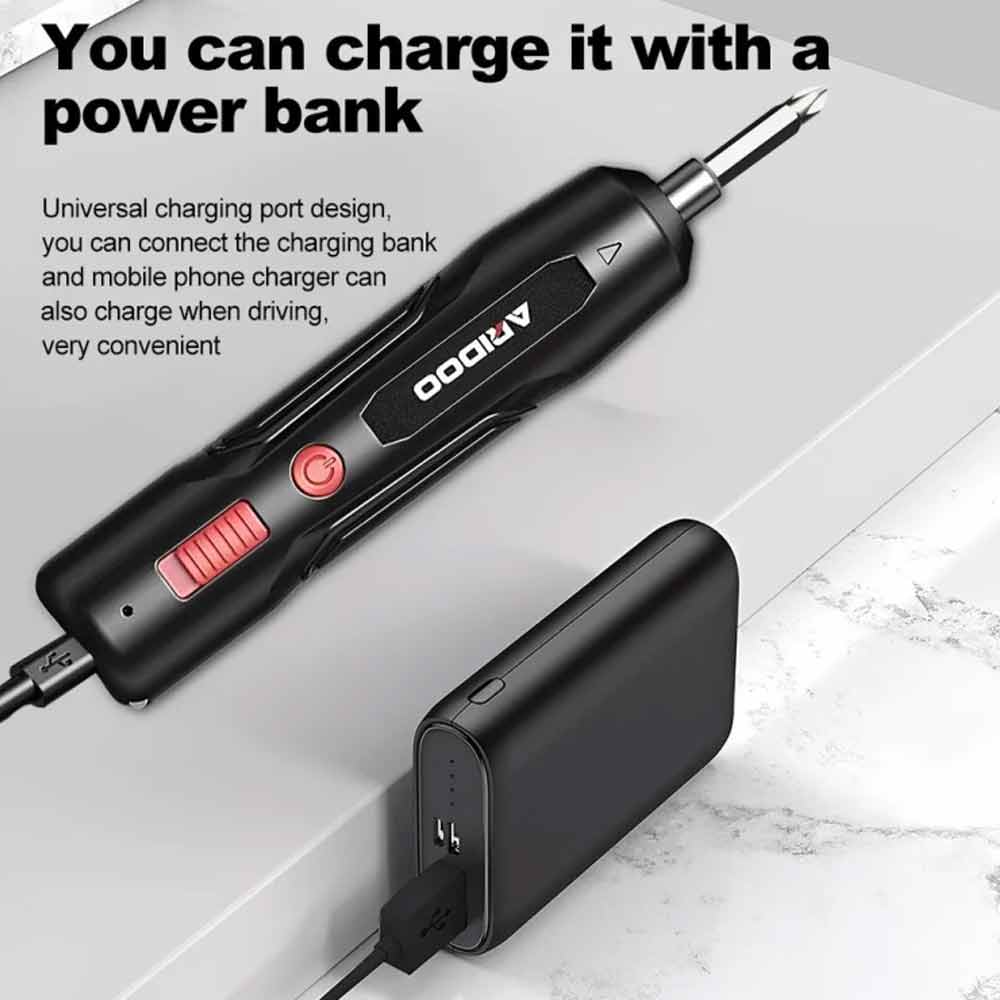 Mini Rechargeable Cordless Electric Screwdriver Drill USB Charging Power Tool