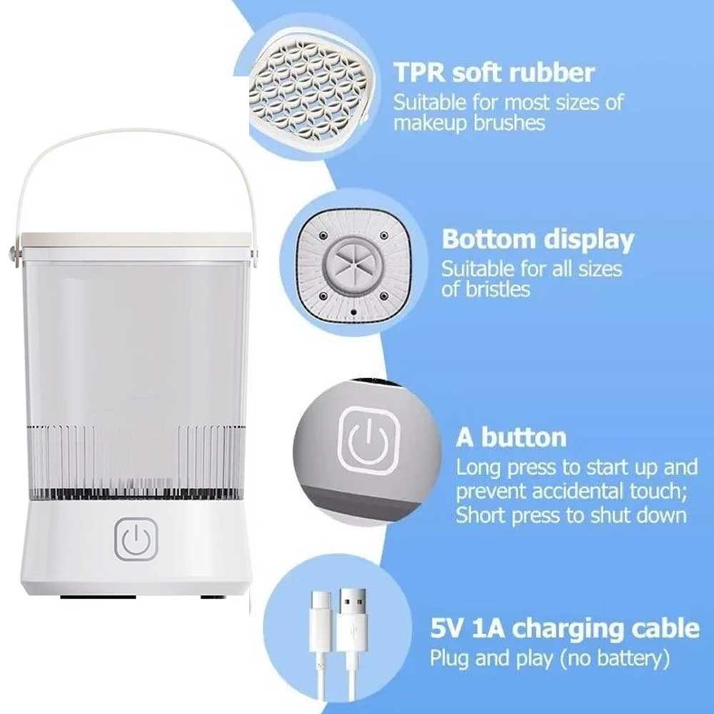 Electric Makeup Brush Cleaner Machine - Portable Automatic USB Cleaning Tool