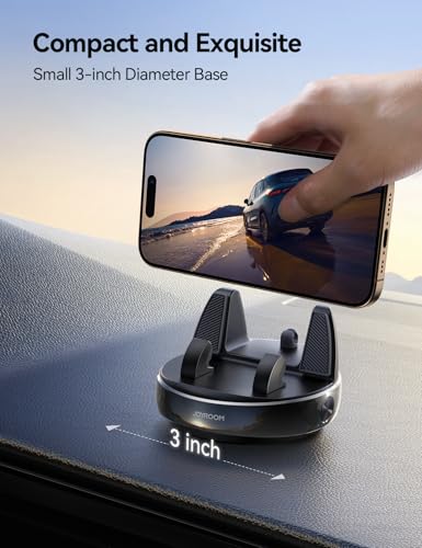 JOYROOM Car Phone Holder - 360° Adjustable Dashboard Mount for iPhone & Android