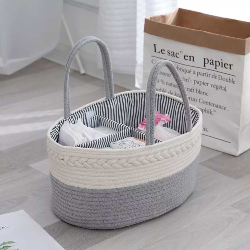 Nappy Caddy,Baby Diaper Caddy Organiser, Portable Nursery Storage Basket